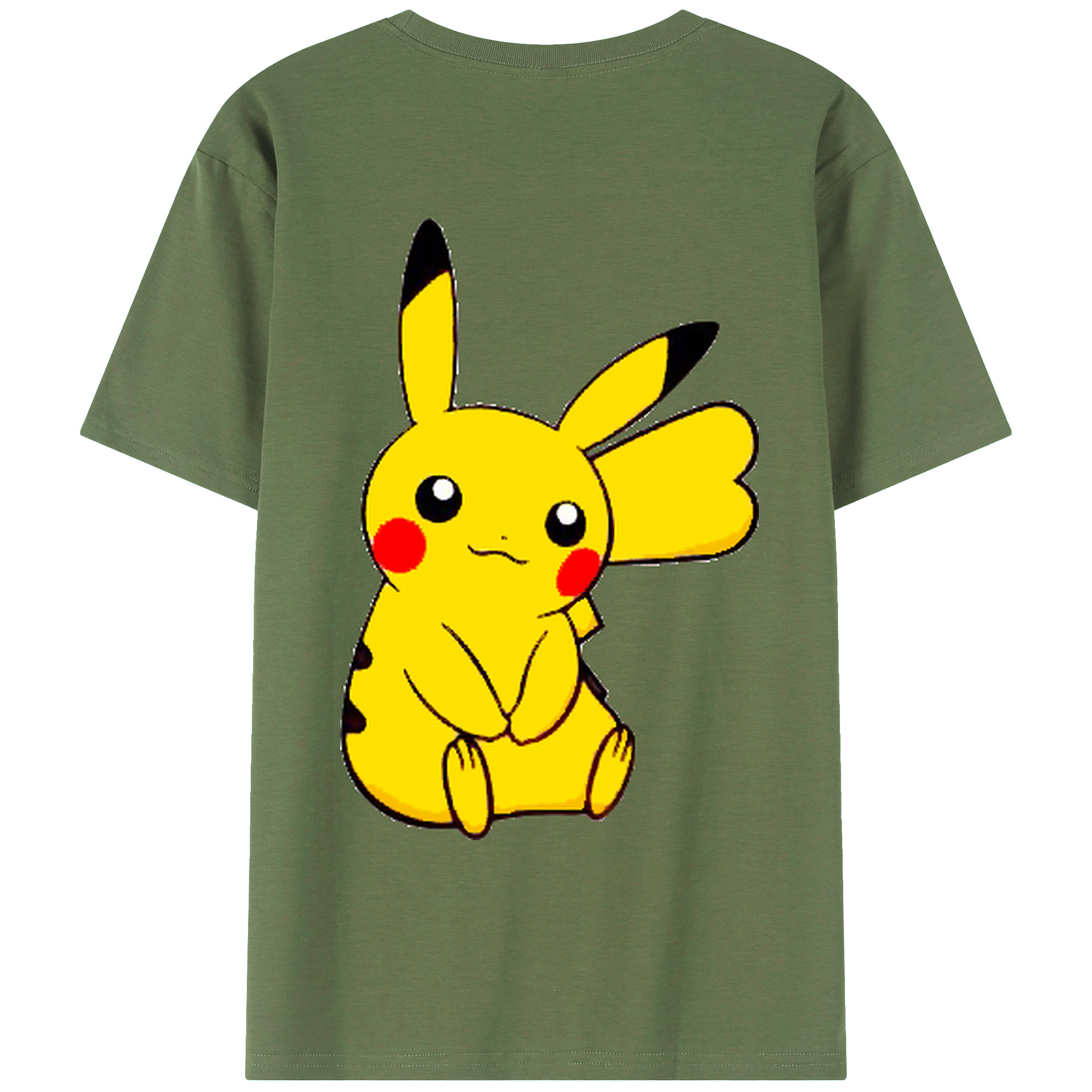 （画像用） ポケットモンスター Pokémon 綿100％ メンズ半袖Tシャツ（バックプリント） 通気性